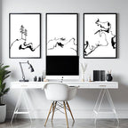 Calming Office Decor Ideas | Set of 3 Japanese Prints