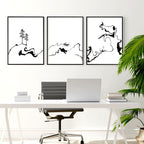 Calming Office Decor Ideas | Set of 3 Japanese Prints