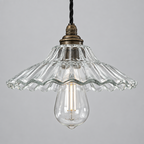 Lenwade Prismatic Glass Pendant Light – Vintage Railway Style Industrial Ceiling Light