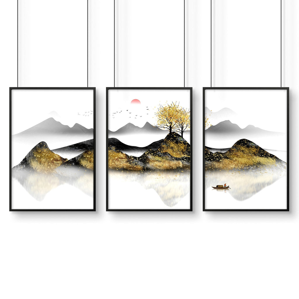 Japandi Wall Art Set of 3 | Framed Prints