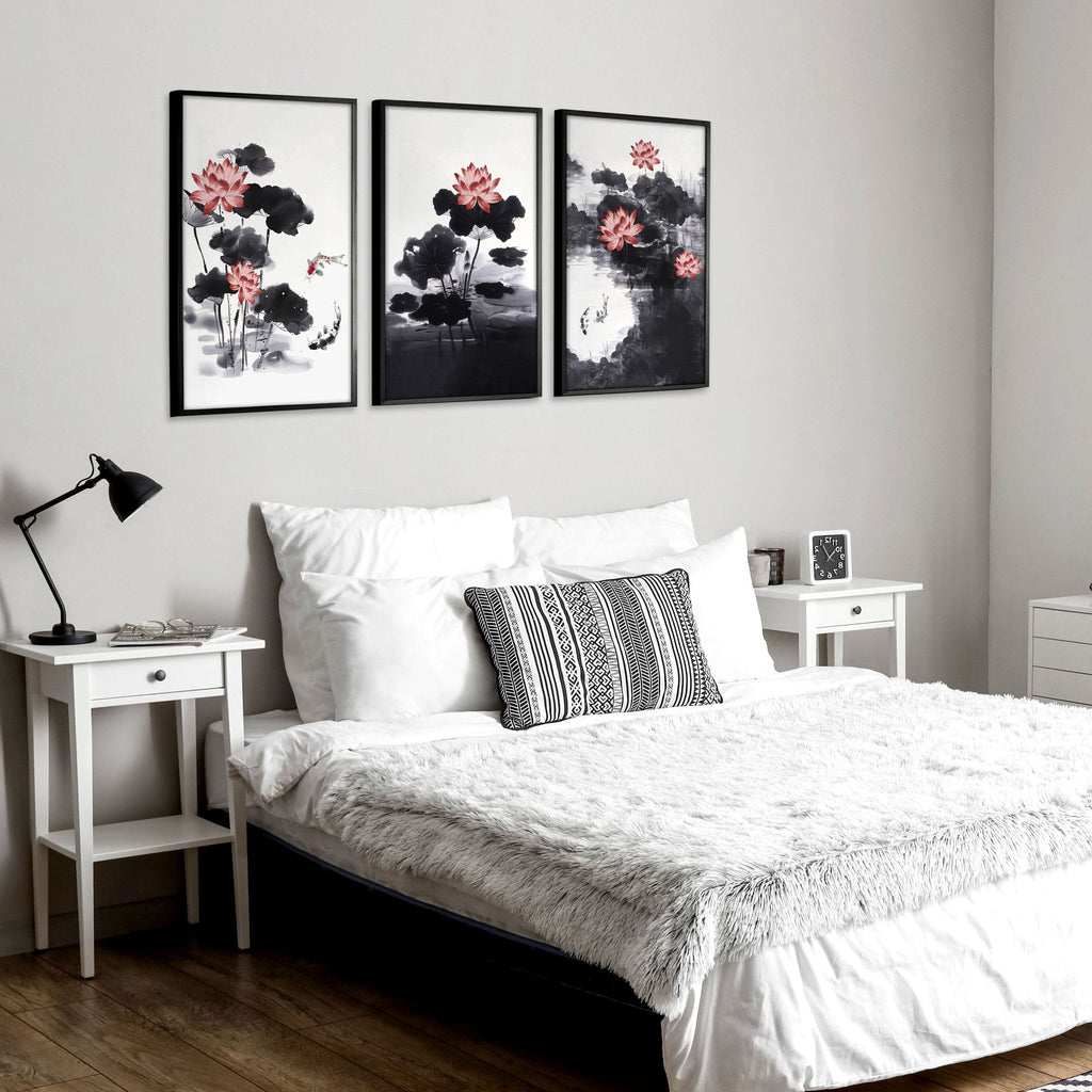 Japandi Decor | Set of 3 Asian Inspired Wall art Prints