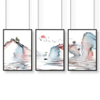 Japan print | set of 3 framed wall art prints