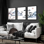Cherry Blossom Wall Art – Japanese Set of 3 Framed Prints