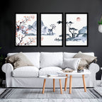 Cherry Blossom Wall Art – Japanese Set of 3 Framed Prints
