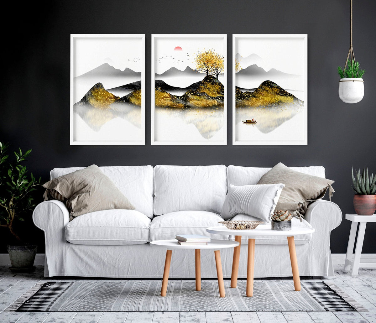 Japandi Wall Art Set of 3 | Framed Prints