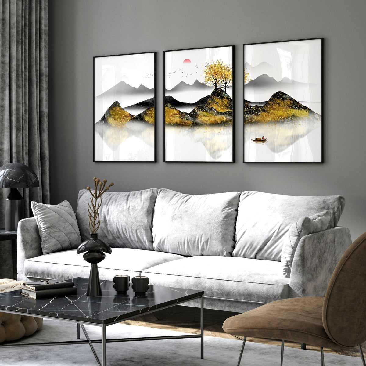Japandi Wall Art Set of 3 | Framed Prints