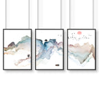 Bedroom Wall Art | Japanese Set of 3 Framed Prints