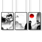 Japanese dragons art | set of 3 wall art prints