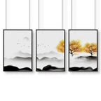 Japanese decor art prints | set of 3 framed wall art