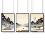Japanese Landscape Artwork | set of 3 wall art prints