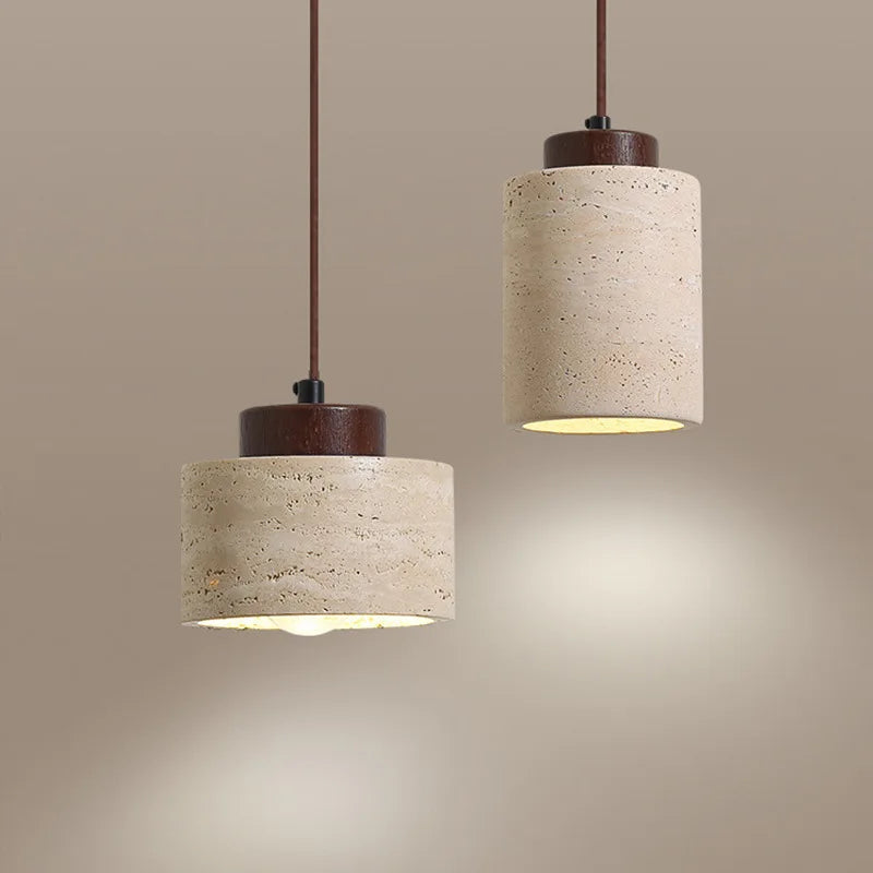 Wabi-Sabi Natural Stone Pendant Light – Japanese Modern Designer Hanging Lamp