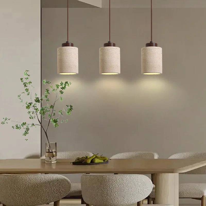 Wabi-Sabi Natural Stone Pendant Light – Japanese Modern Designer Hanging Lamp