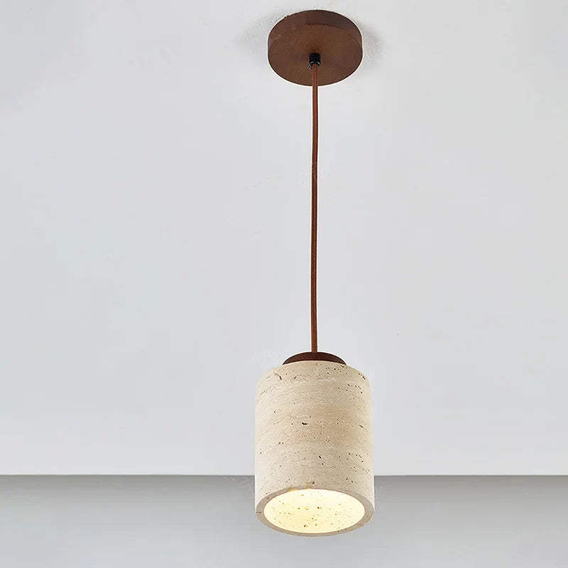 Wabi-Sabi Natural Stone Pendant Light – Japanese Modern Designer Hanging Lamp