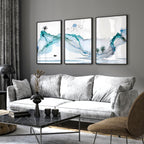 Set of 3 Prints | Teal Japanese Wall Art