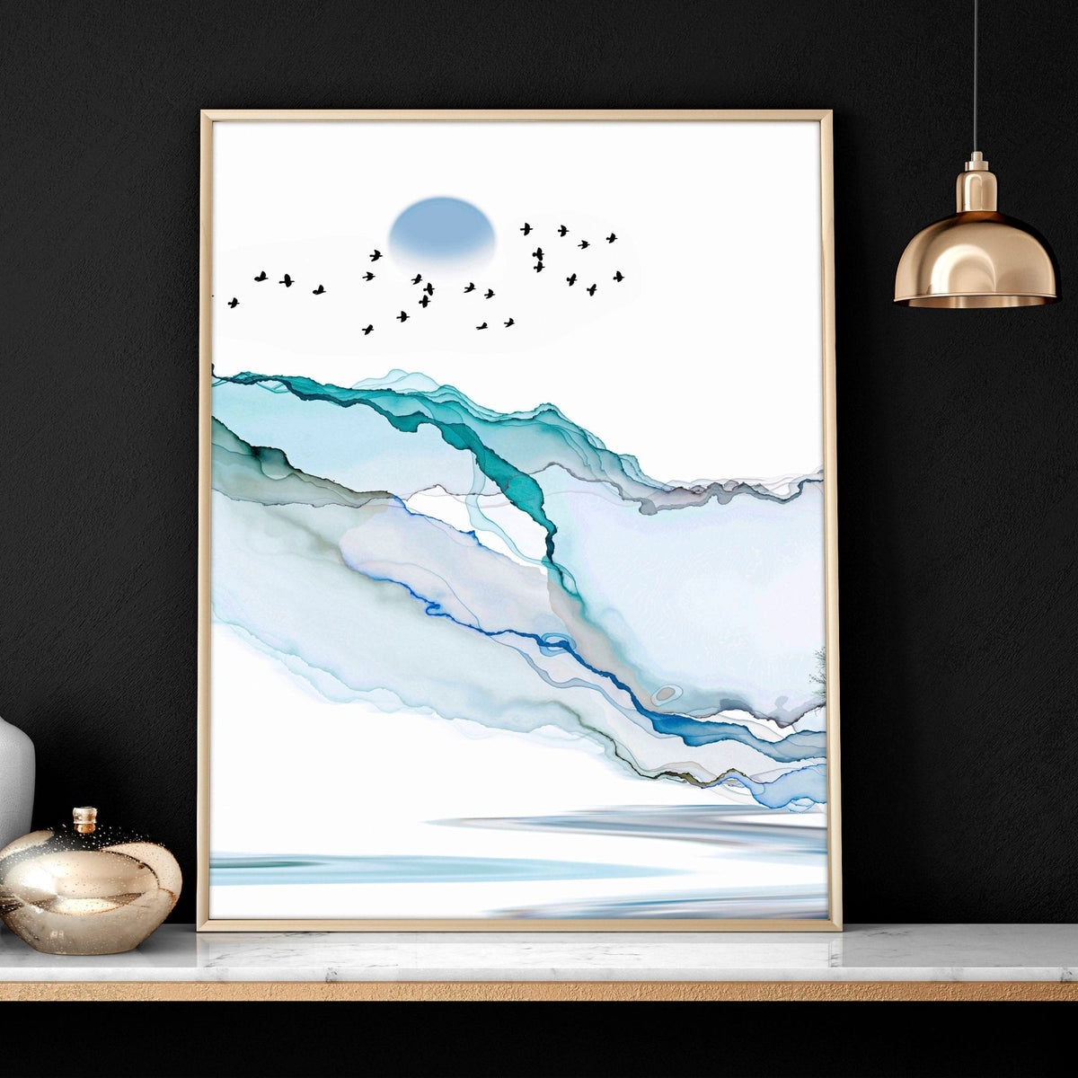 Set of 3 Prints | Teal Japanese Wall Art