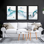 Set of 3 Prints | Teal Japanese Wall Art