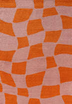 Joli Checkered Orange & Pink Rug - MOOAZAA