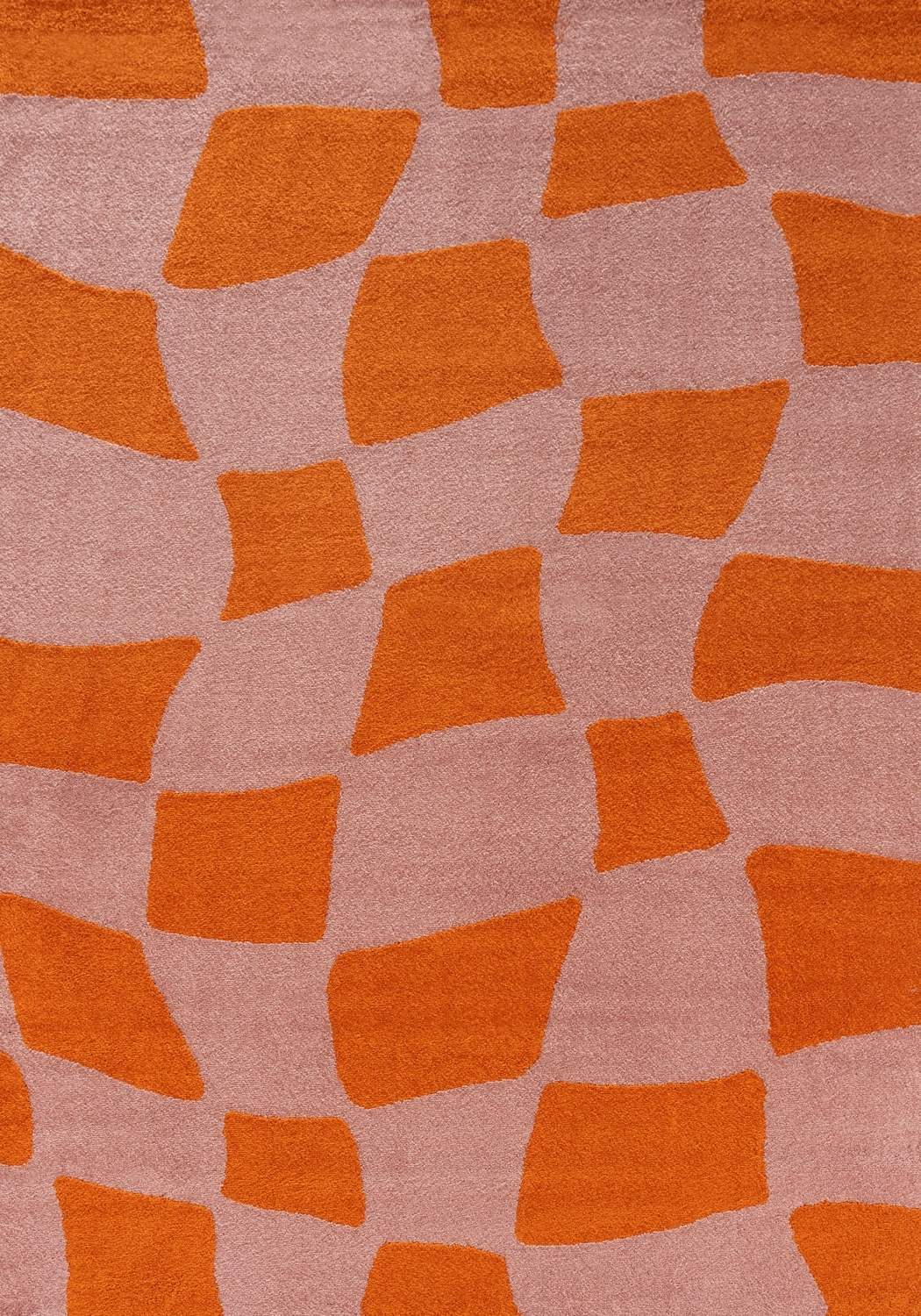 Joli Checkered Orange & Pink Rug - MOOAZAA
