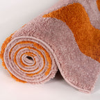 Joli Checkered Orange & Pink Rug - MOOAZAA