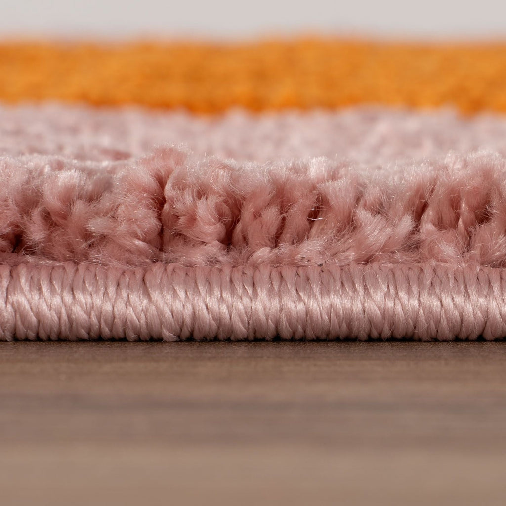 Joli Checkered Orange & Pink Rug - MOOAZAA