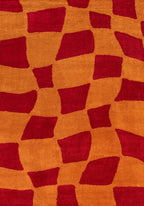 Joli Checkered Red & Orange Rug - MOOAZAA