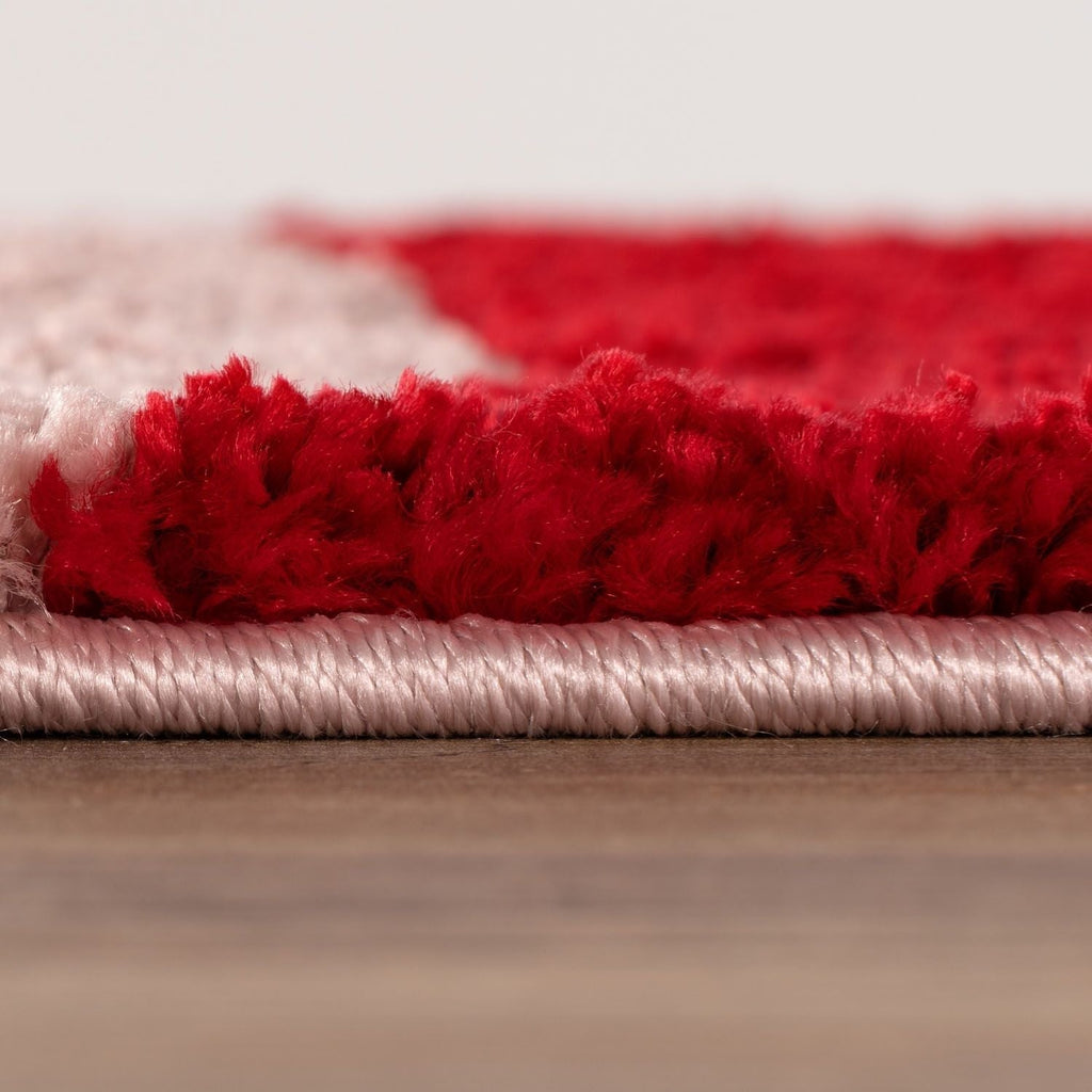 Joli Checkered Red & Pink Rug - MOOAZAA