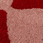 Joli Checkered Red & Pink Rug - MOOAZAA