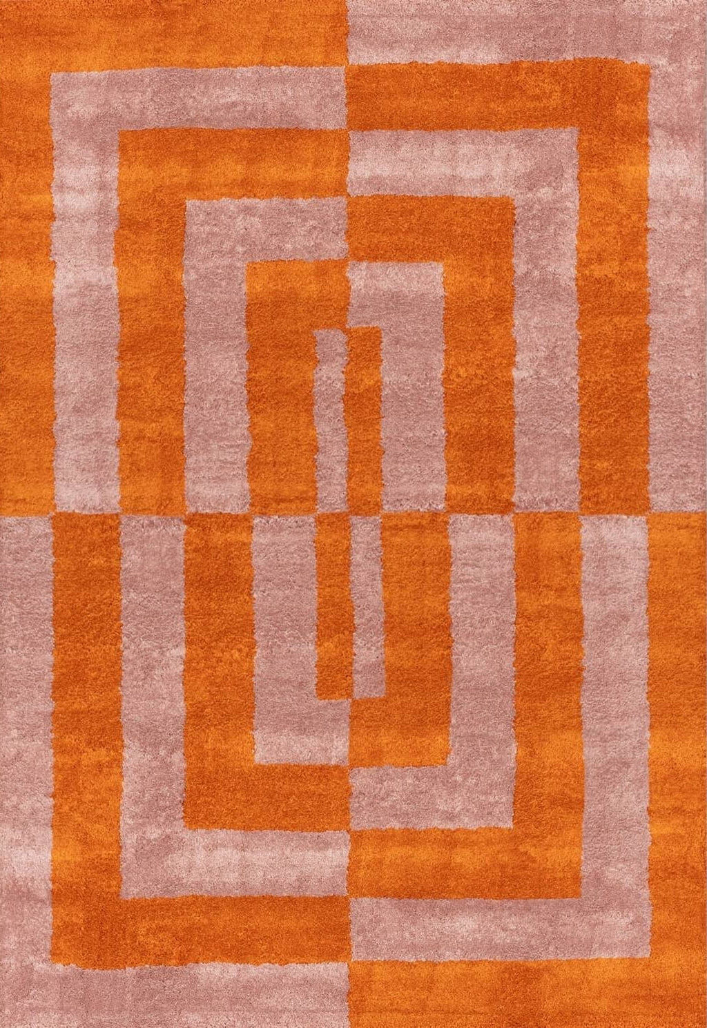 Joli Geometric Orange & Pink Rug - MOOAZAA