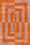 Joli Geometric Orange & Pink Rug - MOOAZAA