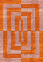 Joli Geometric Orange & Pink Rug - MOOAZAA