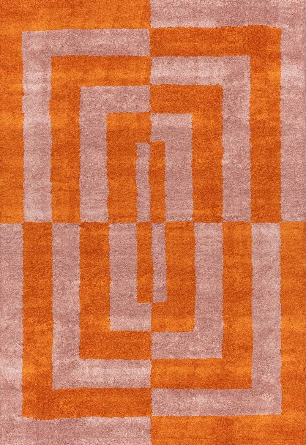 Joli Geometric Orange & Pink Rug - MOOAZAA