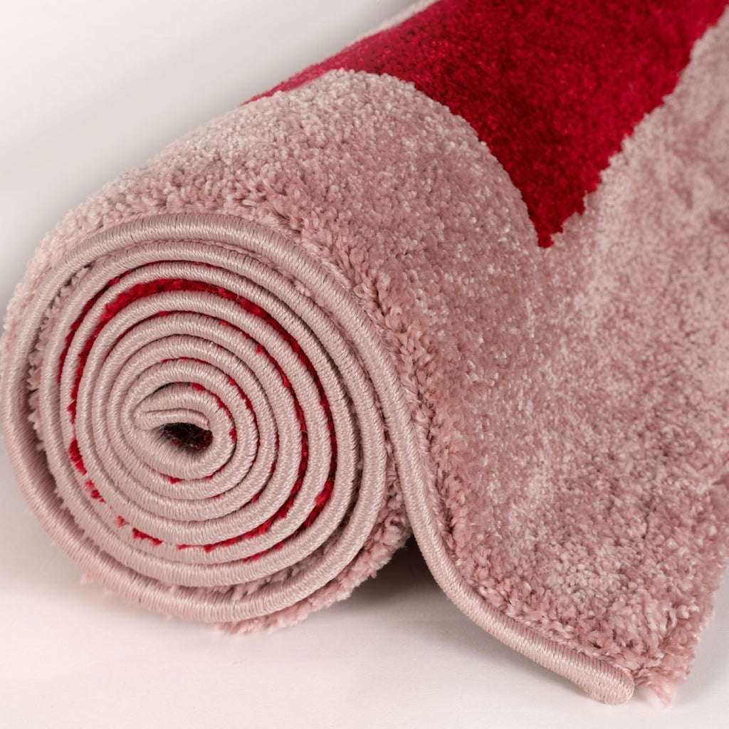 Joli Geometric Red & Pink Rug - MOOAZAA