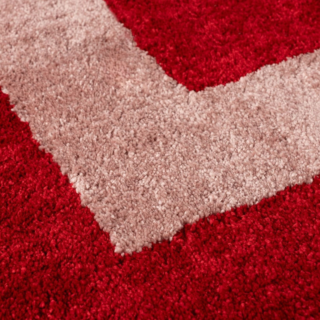 Joli Geometric Red & Pink Rug - MOOAZAA