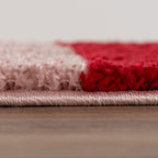 Joli Geometric Red & Pink Rug - MOOAZAA