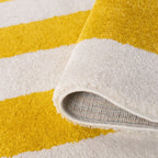 Joli Geometric Yellow & White Rug - MOOAZAA