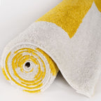 Joli Geometric Yellow & White Rug - MOOAZAA