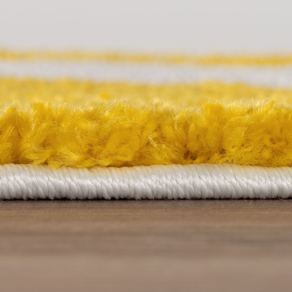 Joli Geometric Yellow & White Rug - MOOAZAA