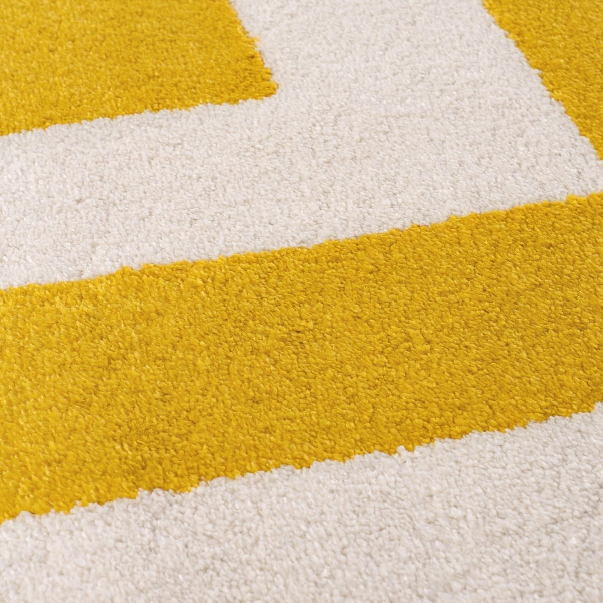 Joli Geometric Yellow & White Rug - MOOAZAA