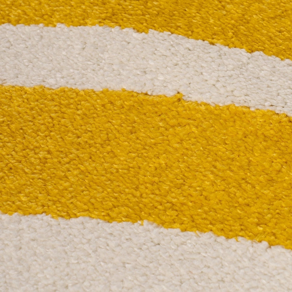 Joli Striped Yellow & White Rug - MOOAZAA