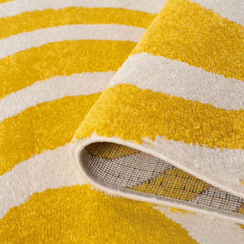 Joli Striped Yellow & White Rug - MOOAZAA