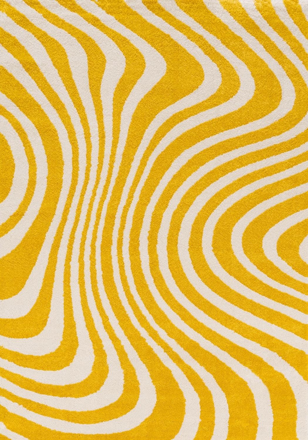 Joli Striped Yellow & White Rug - MOOAZAA