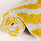 Joli Striped Yellow & White Rug - MOOAZAA