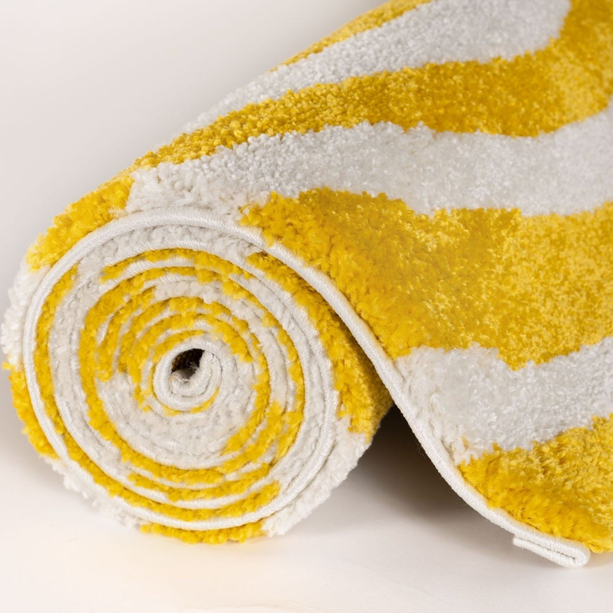 Joli Striped Yellow & White Rug - MOOAZAA