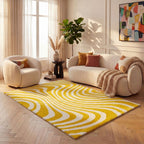 Joli Striped Yellow & White Rug - MOOAZAA