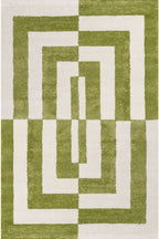 Joli Geometric Green & White Rug