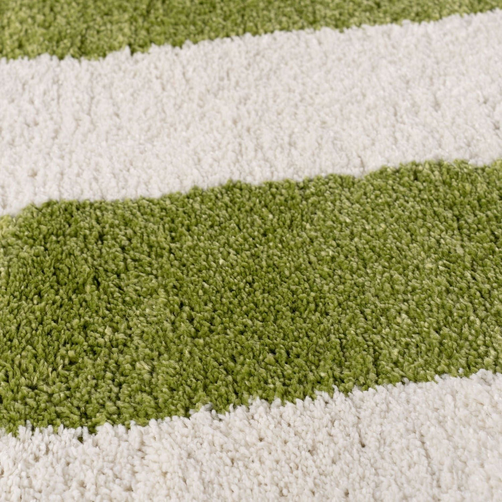 Joli Geometric Green & White Rug