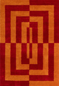 Joli Geometric Red & Orange Rug
