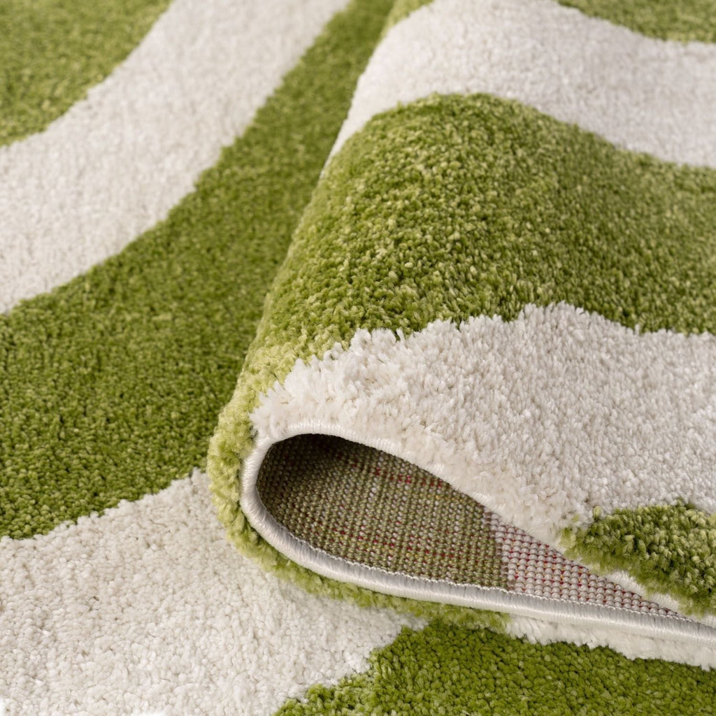 Joli Wave Green & White Rug