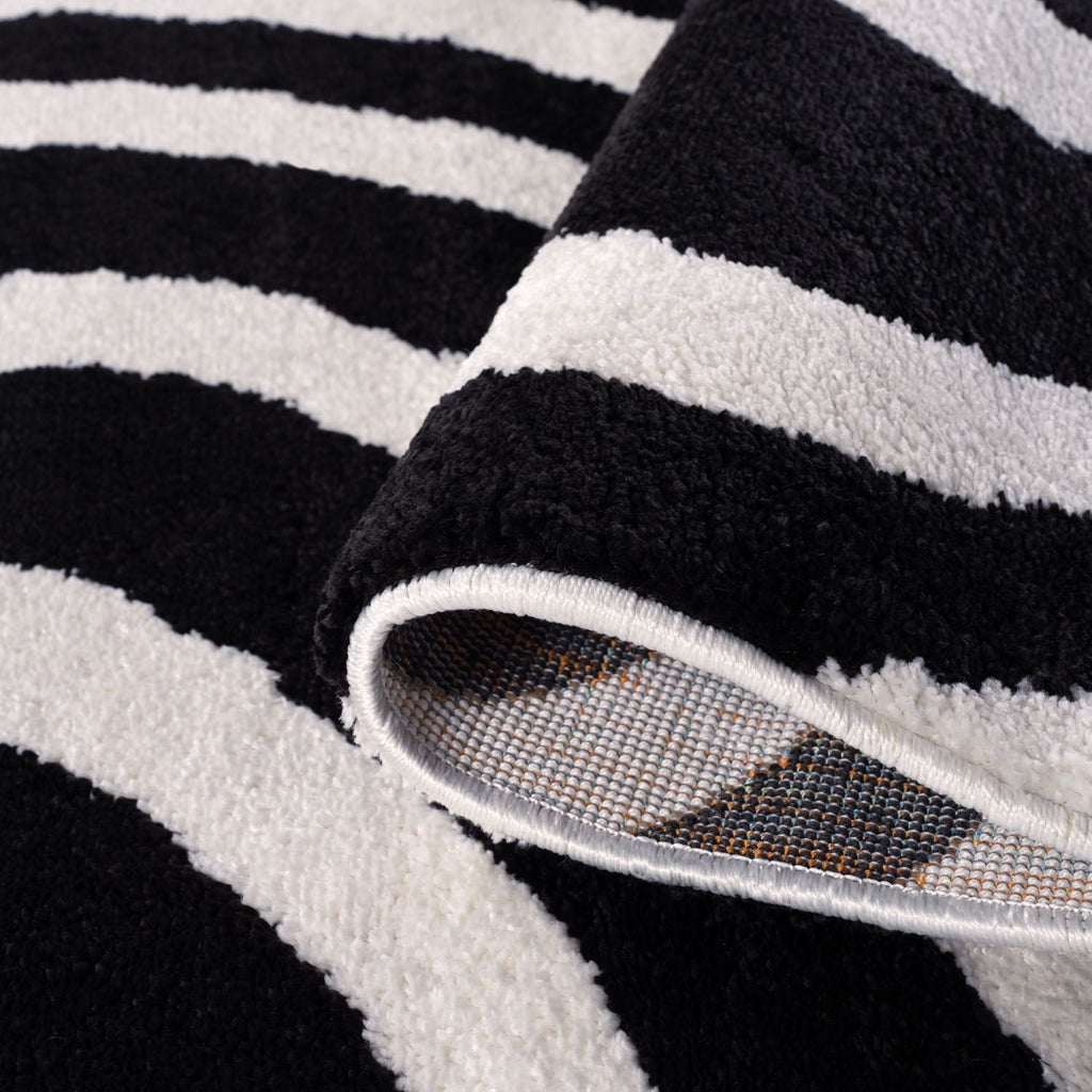 Joli Striped Black & White Rug