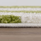 Joli Striped Green & White Rug